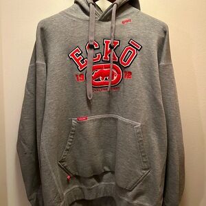 Vintage Ecko Unltd Hoodie - Gray with Red Embroidered Logo - Men’s Size XL